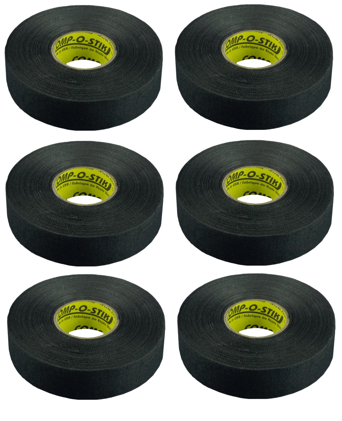 Hockey Stick Tape - Black - 6-roll pack