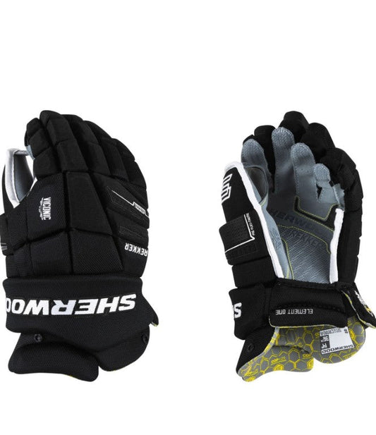 Sherwood Rekker Element 1 Senior Hockey Gloves - Black